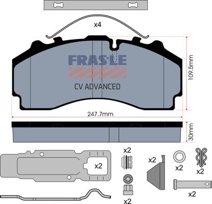 FRAS-LE PD/224-K021-CV - Bremžu uzliku kompl., Disku bremzes autodraugiem.lv