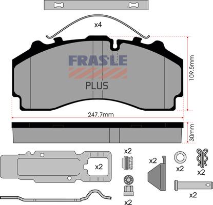 FRAS-LE PD/224-K021-PLUS - Bremžu uzliku kompl., Disku bremzes autodraugiem.lv