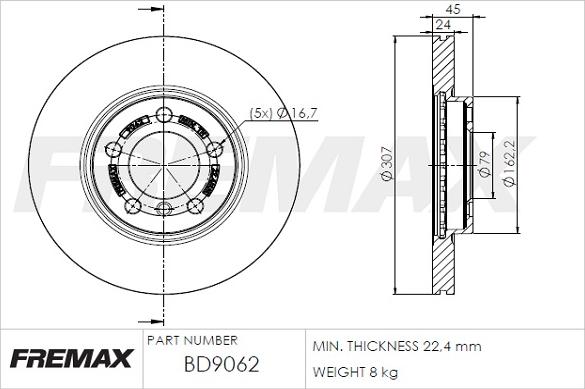 FREMAX BD-9062 - Bremžu diski autodraugiem.lv