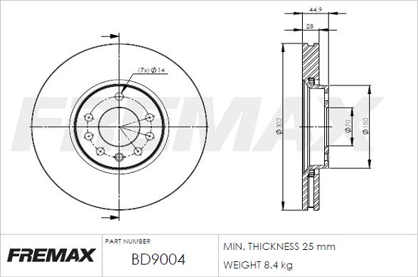 FREMAX BD-9004 - Bremžu diski autodraugiem.lv