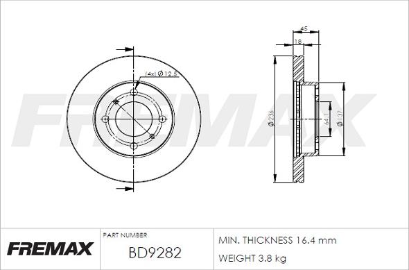 FREMAX BD-9282 - Bremžu diski autodraugiem.lv