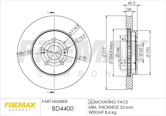 FREMAX BD-4400 - Bremžu diski autodraugiem.lv