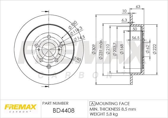 FREMAX BD-4408 - Bremžu diski autodraugiem.lv