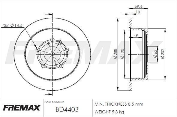 FREMAX BD-4403 - Bremžu diski autodraugiem.lv