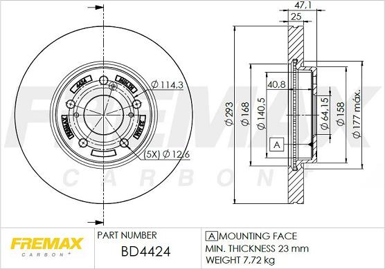 FREMAX BD-4424 - Bremžu diski autodraugiem.lv