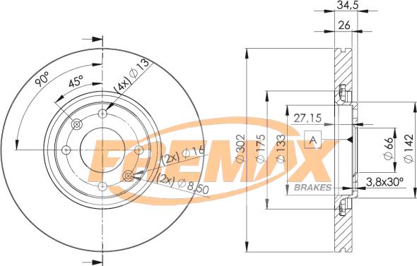 FREMAX BD-4698 - Bremžu diski autodraugiem.lv