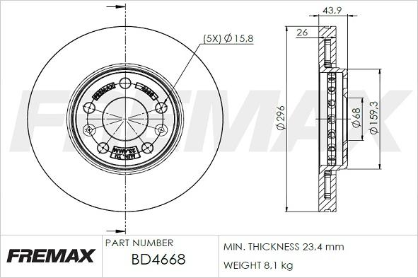 FREMAX BD-4668 - Bremžu diski autodraugiem.lv