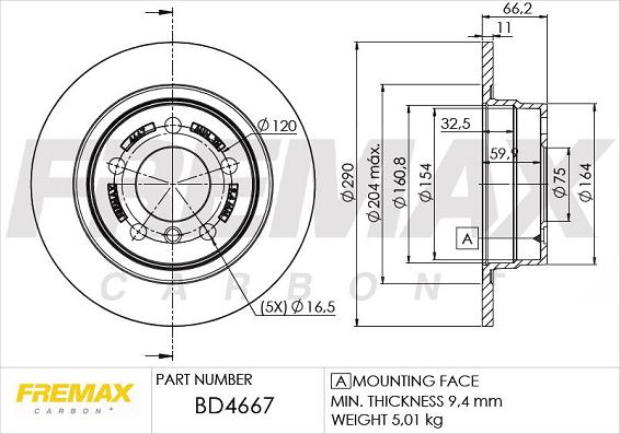 FREMAX BD-4667 - Bremžu diski autodraugiem.lv