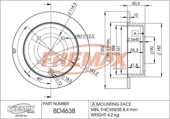 FREMAX BD-4638 - Bremžu diski autodraugiem.lv