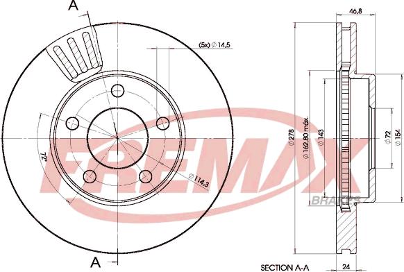 FREMAX BD-4093 - Bremžu diski autodraugiem.lv