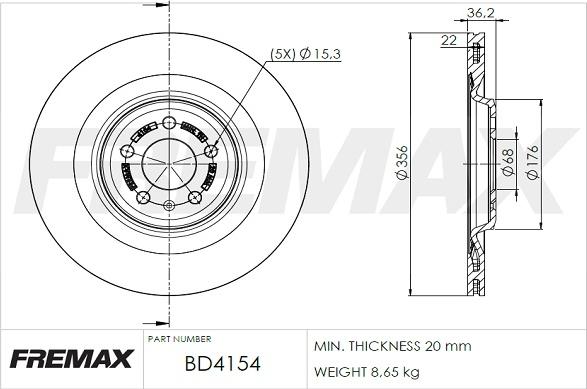 FREMAX BD-4154 - Bremžu diski autodraugiem.lv