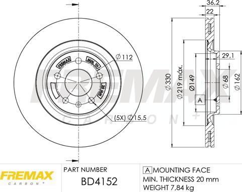 FREMAX BD-4152 - Bremžu diski autodraugiem.lv