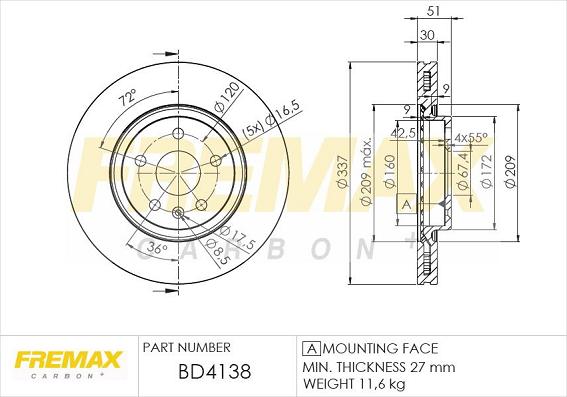 FREMAX BD-4138 - Bremžu diski autodraugiem.lv