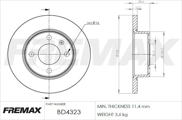 FREMAX BD-4323 - Bremžu diski autodraugiem.lv