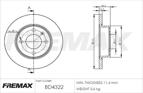 FREMAX BD-4322 - Bremžu diski autodraugiem.lv