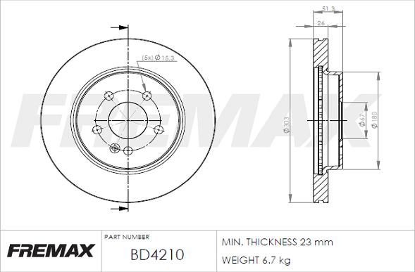 FREMAX BD-4210 - Bremžu diski autodraugiem.lv