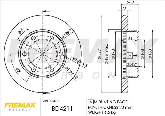 FREMAX BD-4211 - Bremžu diski autodraugiem.lv