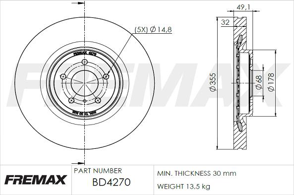 FREMAX BD-4270 - Bremžu diski autodraugiem.lv