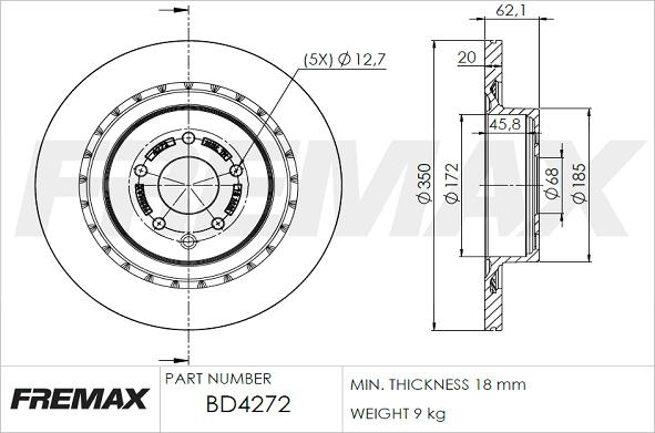 FREMAX BD-4272 - Bremžu diski autodraugiem.lv