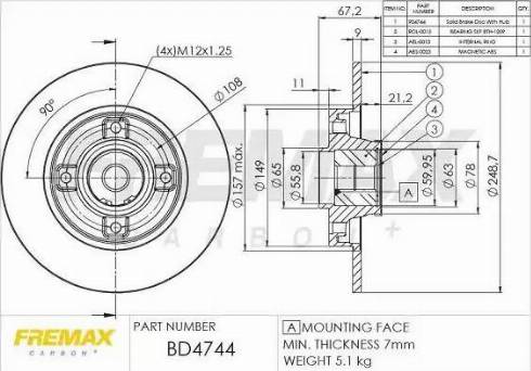 FREMAX BD-4744 - Bremžu diski autodraugiem.lv