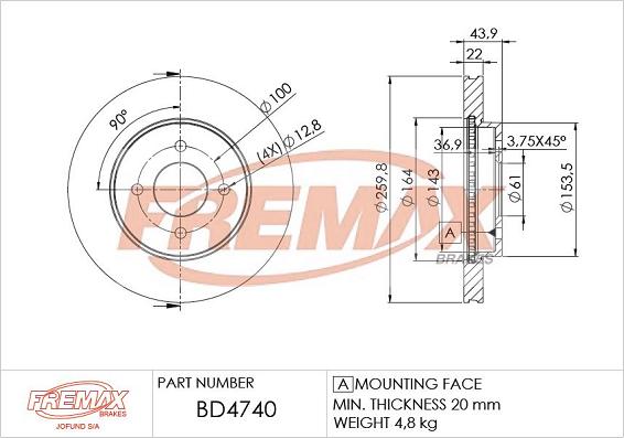 FREMAX BD-4740 - Bremžu diski autodraugiem.lv