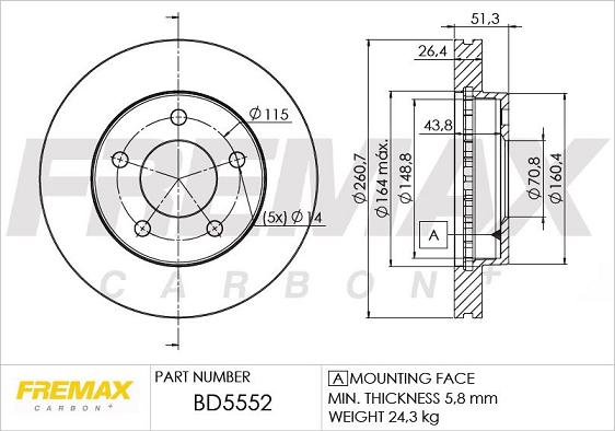 FREMAX BD-5552 - Bremžu diski autodraugiem.lv