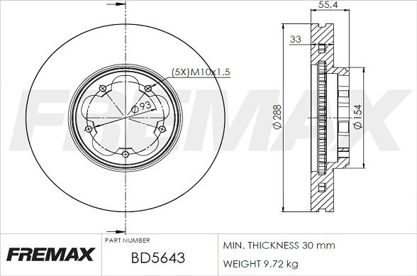 FREMAX BD-5643 - Bremžu diski autodraugiem.lv