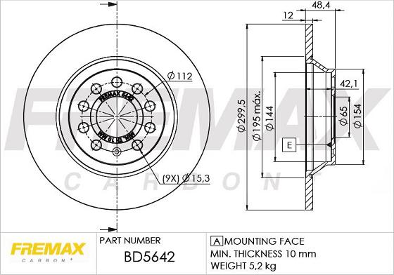 FREMAX BD-5642 - Bremžu diski autodraugiem.lv