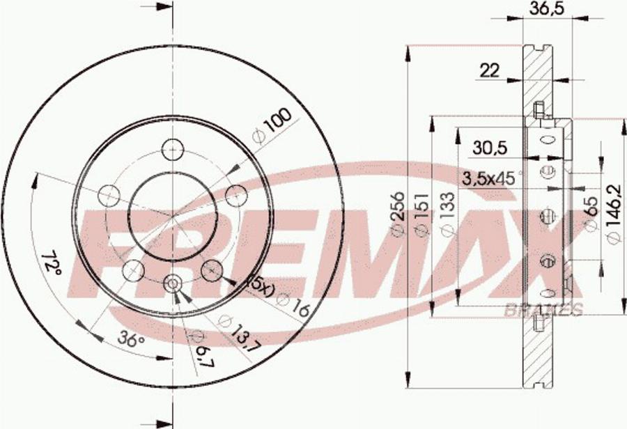 FREMAX BD-5602E - Bremžu diski autodraugiem.lv