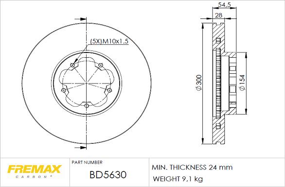 FREMAX BD-5630 - Bremžu diski autodraugiem.lv