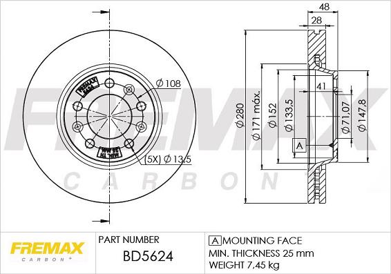 FREMAX BD-5624 - Bremžu diski autodraugiem.lv