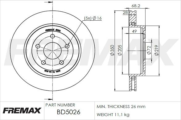 FREMAX BD-5026 - Bremžu diski autodraugiem.lv