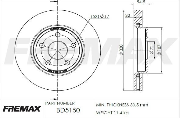 FREMAX BD-5150 - Bremžu diski autodraugiem.lv