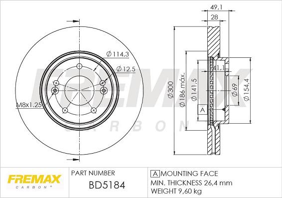 FREMAX BD-5184 - Bremžu diski autodraugiem.lv