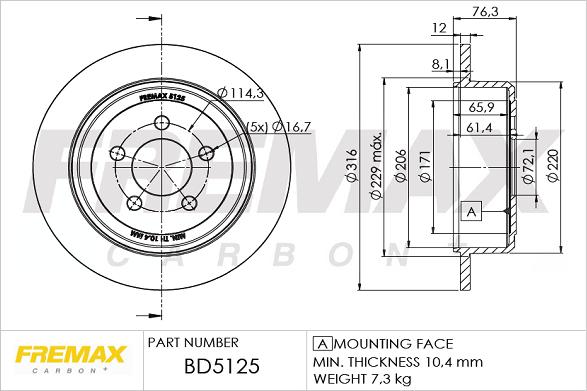 FREMAX BD-5125 - Bremžu diski autodraugiem.lv