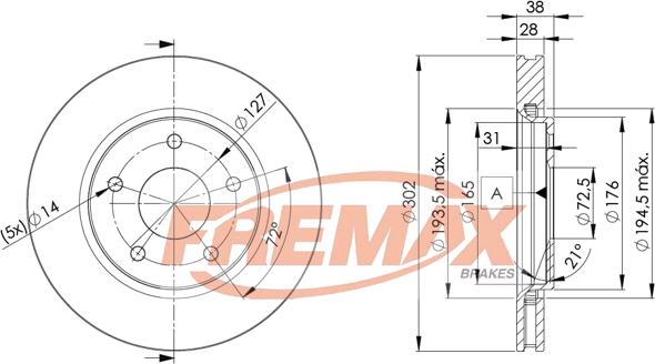 FREMAX BD-5170 - Bremžu diski autodraugiem.lv