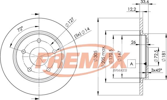 FREMAX BD-5173 - Bremžu diski autodraugiem.lv