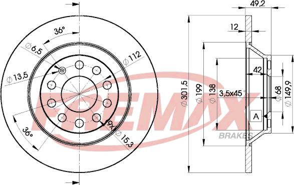 FREMAX BD-5313 - Bremžu diski autodraugiem.lv