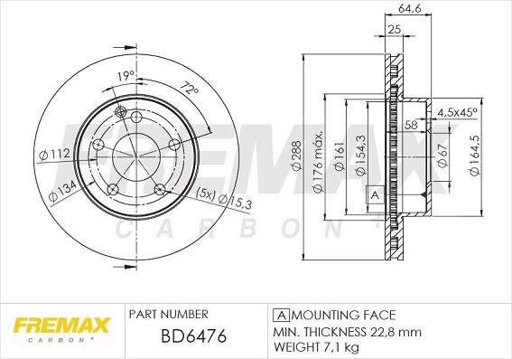 FREMAX BD-6476 - Bremžu diski autodraugiem.lv