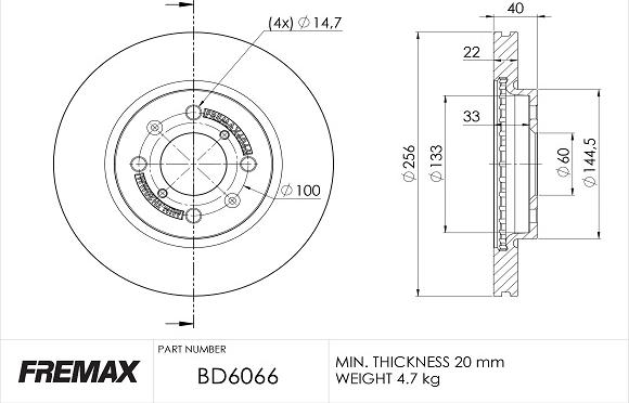 FREMAX BD-6066 - Bremžu diski autodraugiem.lv