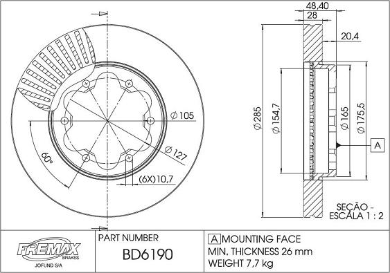 FREMAX BD-6190 - Bremžu diski autodraugiem.lv