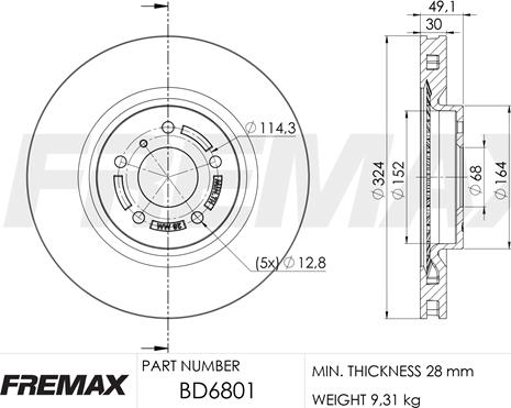 FREMAX BD-6801 - Bremžu diski autodraugiem.lv