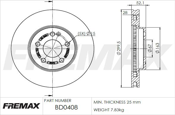 FREMAX BD-0408 - Bremžu diski autodraugiem.lv