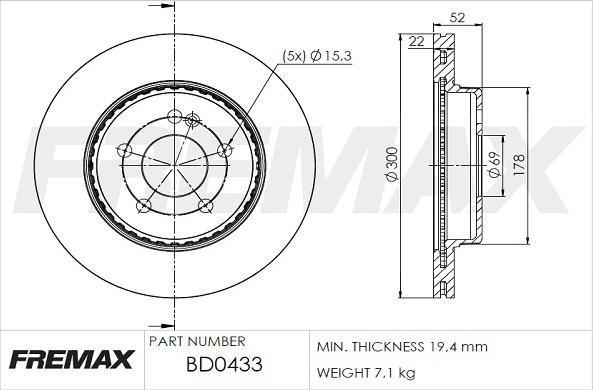 FREMAX BD-0433 - Bremžu diski autodraugiem.lv