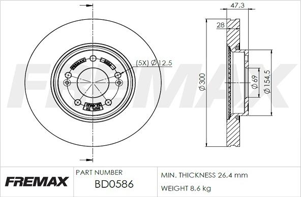 FREMAX BD-0586 - Bremžu diski autodraugiem.lv