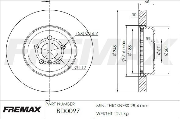 FREMAX BD-0097 - Bremžu diski autodraugiem.lv