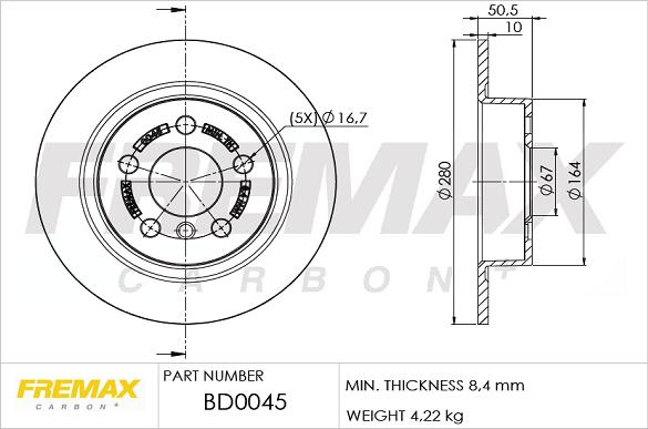 FREMAX BD-0045 - Bremžu diski autodraugiem.lv