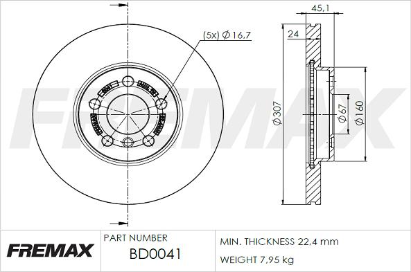 FREMAX BD-0041 - Bremžu diski autodraugiem.lv