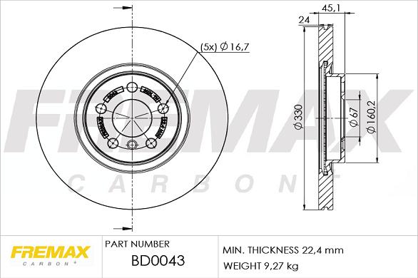 FREMAX BD-0043 - Bremžu diski autodraugiem.lv