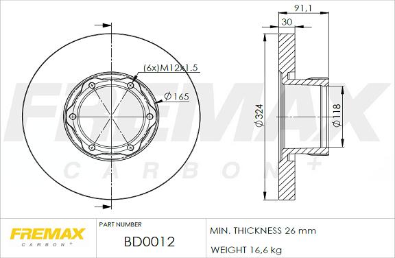 FREMAX BD-0012 - Bremžu diski autodraugiem.lv